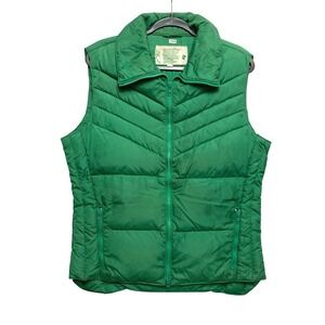 VINTAGE Skitique Puffer Vest Womens Large Green Full Zip Gorpcore